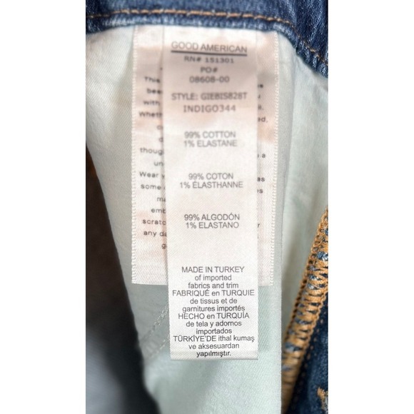 Good American Womens Good Curves Straight Button Fly Jeans Split Hem Size 20 - Picture 9 of 11